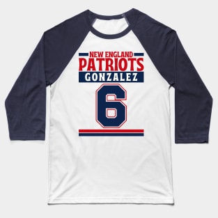 New England Patriots Gonzalez 6 Edition 3 Baseball T-Shirt